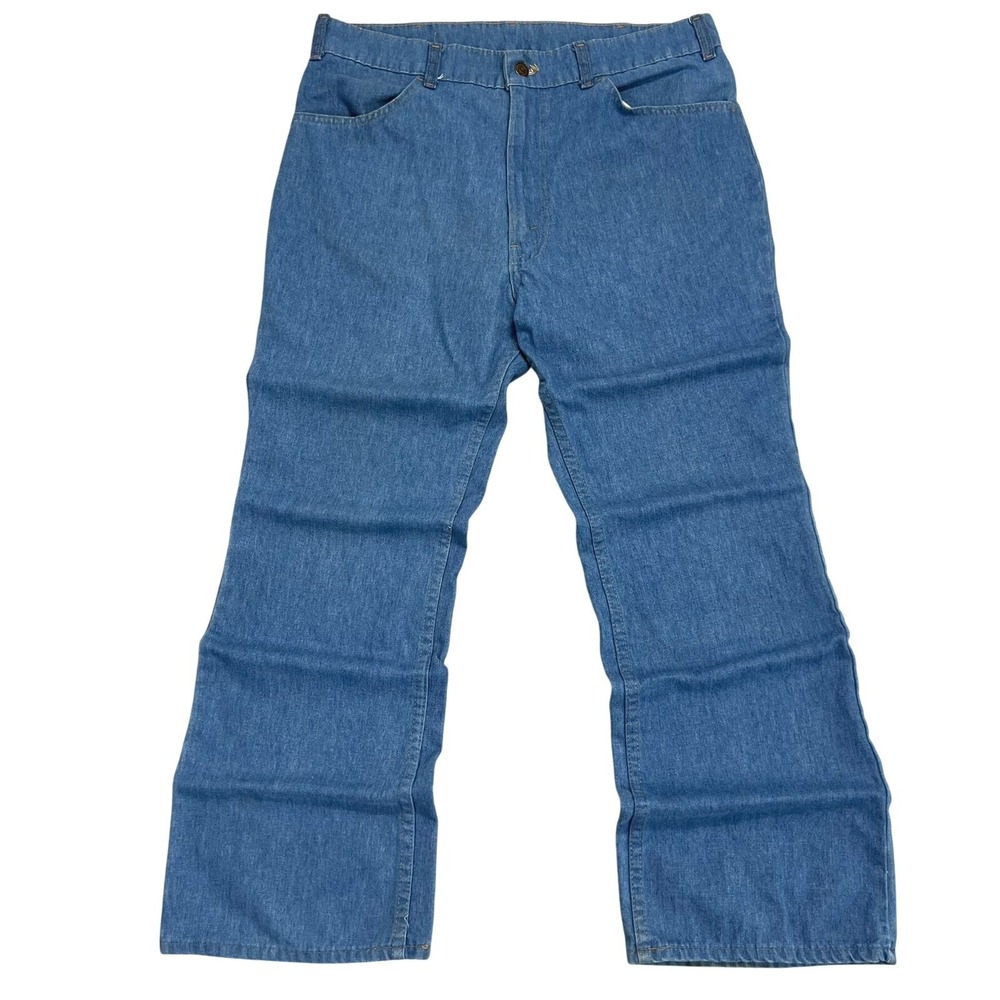 Vintage Levis Orange Tab Boot Cut Jeans Mens 34x29 Relaxed Fit Blue Zip Fly 1983